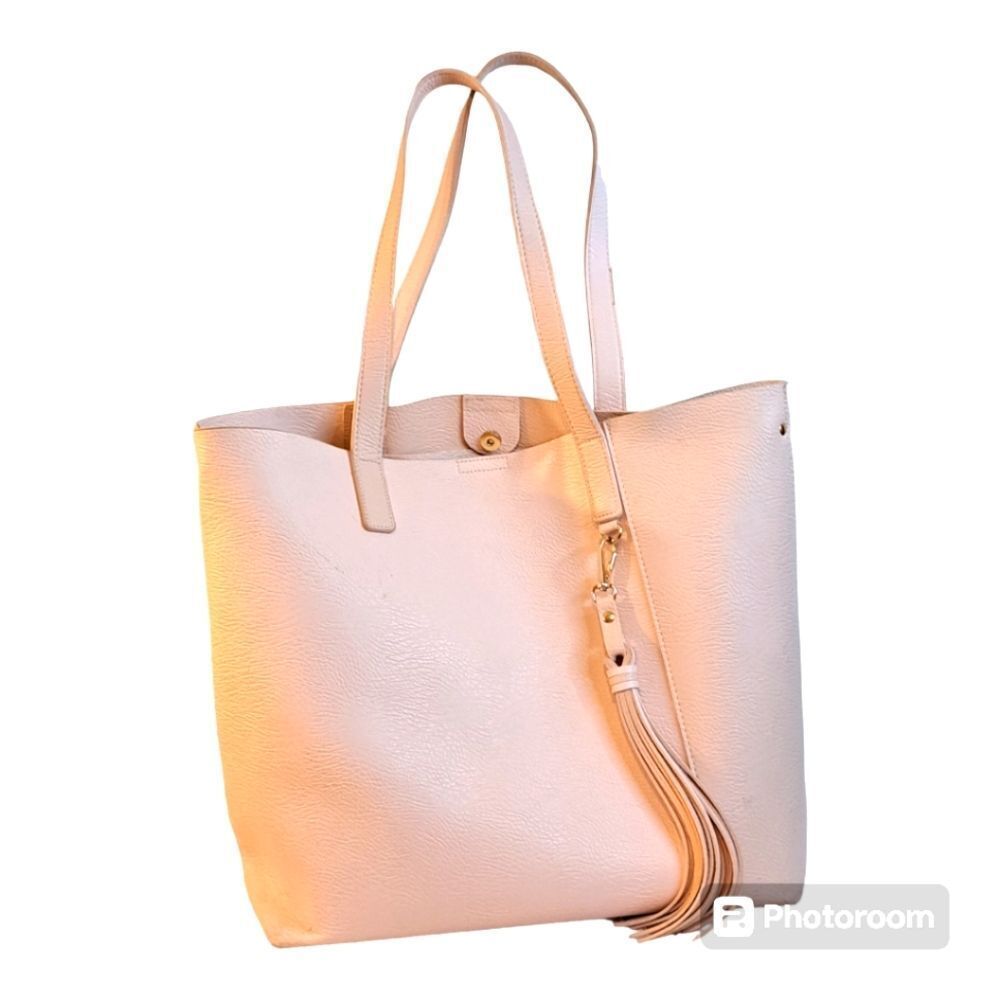 Ulta Large Faux Leather Pastel Pink Everyday Tote Bag - Preowned Conditi…